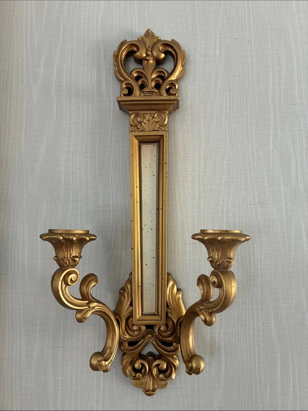Syroco Ornate Gold Wall Sconce Decorative Candle Holder